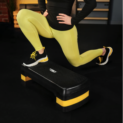 Степ платформа  Trex Sport TX-030AS 3-уровневая черно-желтая - фото №11
